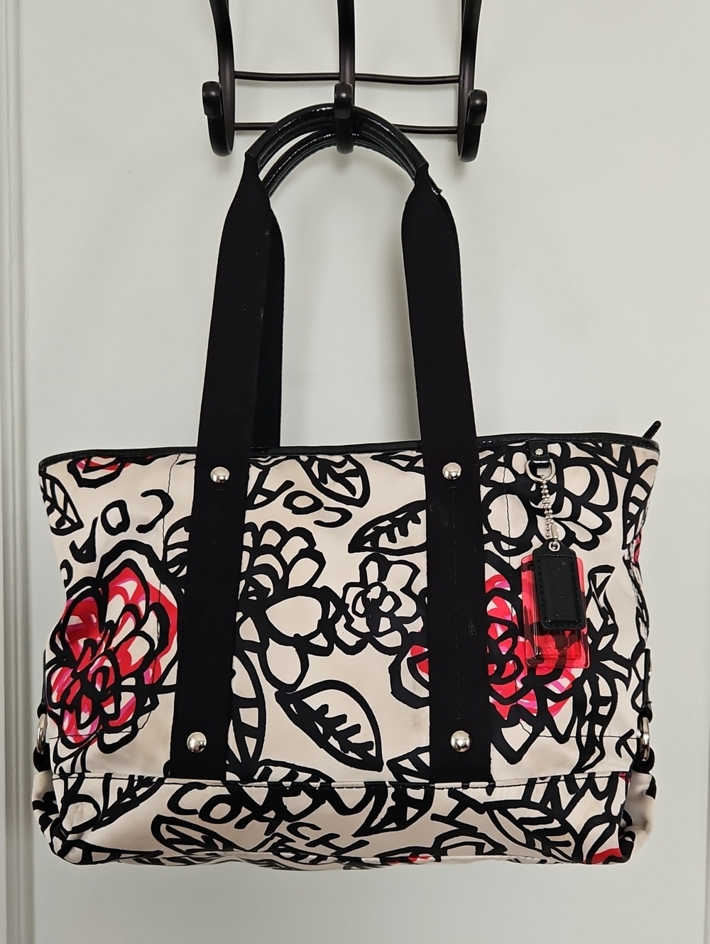 Coach Poppy Daisy Floral Graffiti Tote Bag